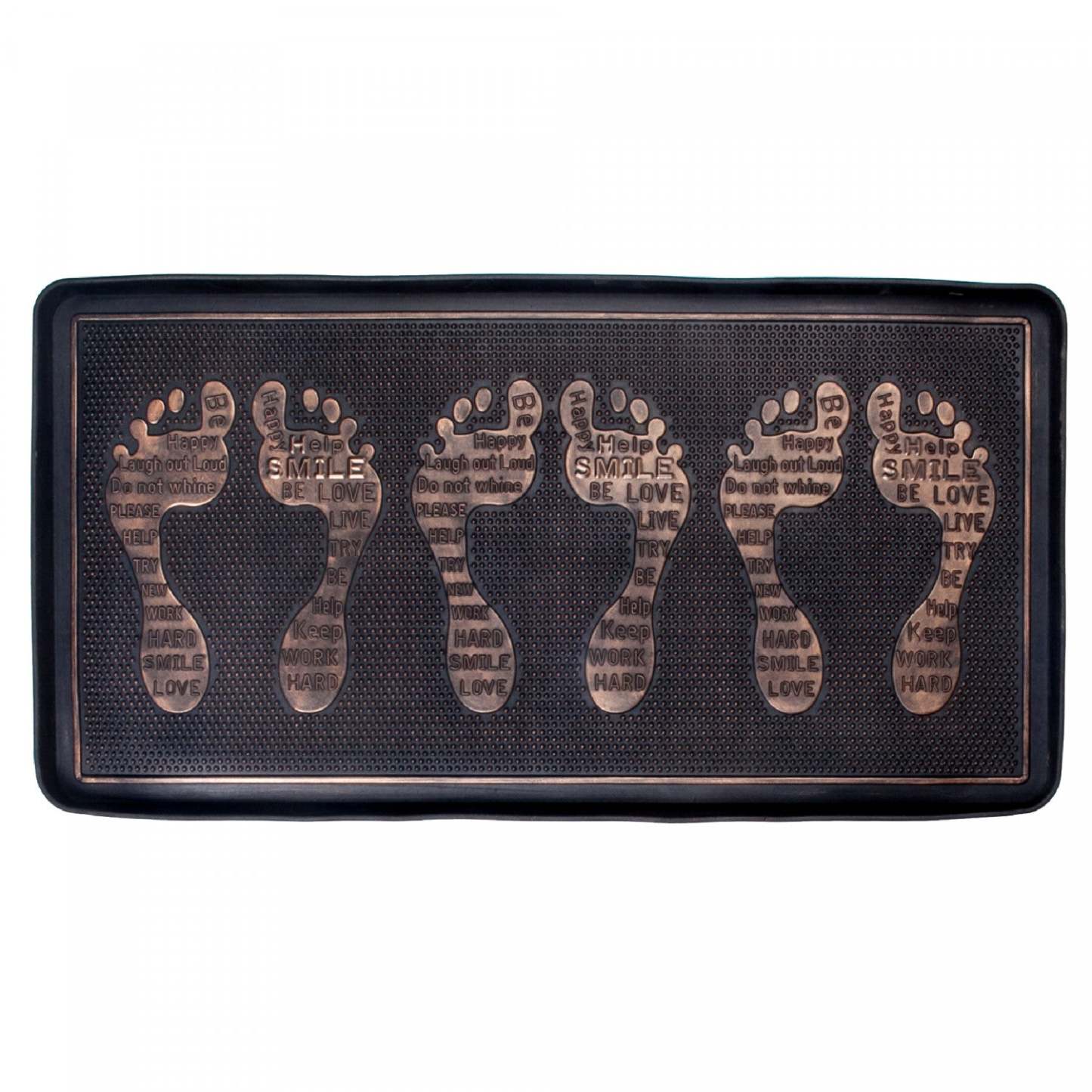 Footprints Rubber Boot Tray Floormat|Tapis de sol en caoutchouc Footprints avec traces de pas et tapis pour essuyer les bottes
