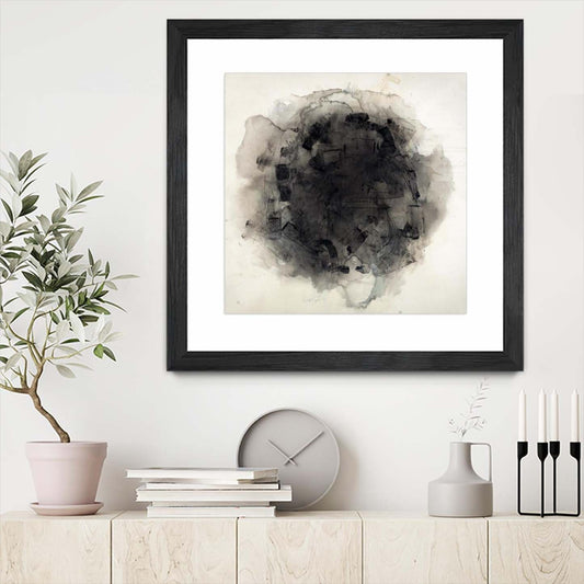 Positives And Negatives I Matted and Framed Black 36x36 Wall Art|Œuvre d’art murale encadrée noire et mate « Positives And Negatives I » 36 x 36