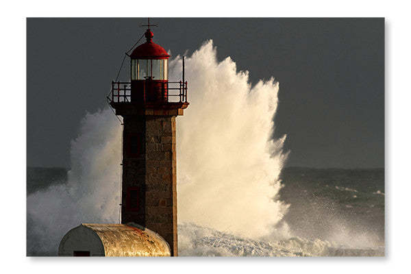 Storm In The Lighthouse 24x36 : Cadre d'art mural et panneau de tissu | D44G75GG