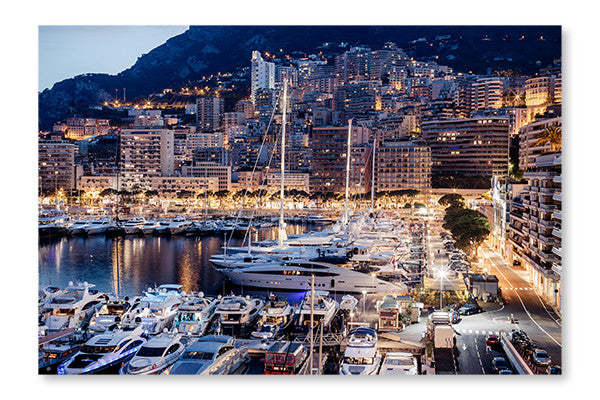 Monaco Yachts 24x36 Cadre d'art mural et panneau de tissu| Monaco Yachts 24 po x 36 po : Cadre d'art mural et panneau de tissu|D44GO8VG
