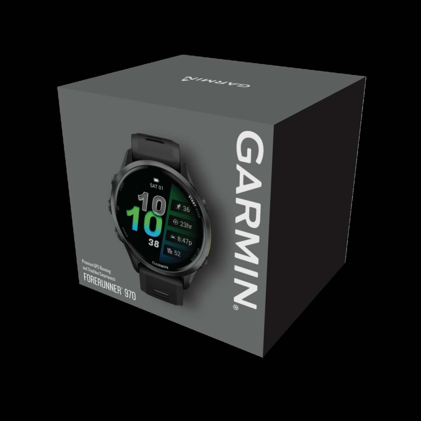 Garmin Forerunner 970 Montre Intelligente 47mm, Amoled, Titane Or Doux, Gris Français/indigo, Suivi de Course GPS, Batterie de 15 jours