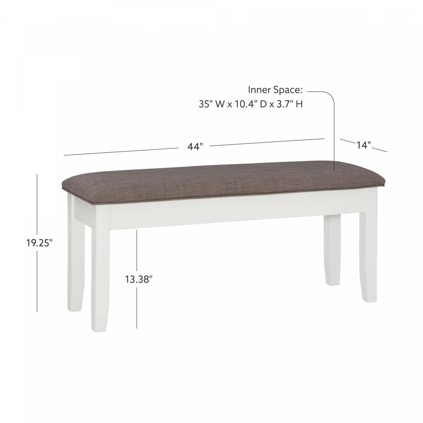 Jane Fabric Storage Dining Bench - Taupe|Banc de salle à manger Jane en tissu avec rangement - taupe