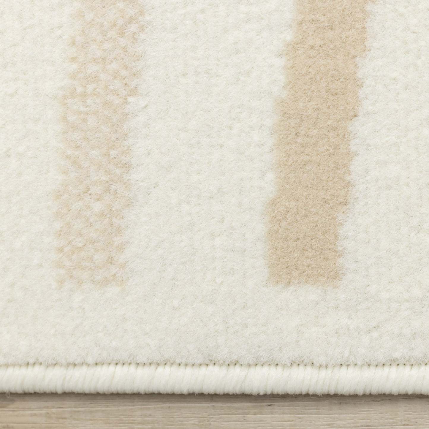 Tapis Forte Cream Beige Brown Curvy Lines - 5'3 x 7'5|Carpette Forte crème, beige et brune à motif de lignes courbées - 5 pi 3 po x 7 pi 5 po