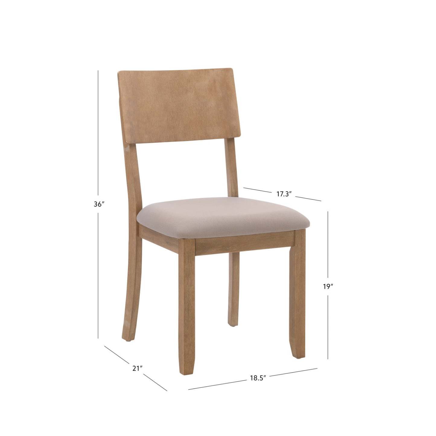Chaise de salle à manger en tissu d'apparence lin gris Jorissen - Ensemble de 2|Chaise de salle à manger Jorissen en tissu d'apparence lin gris - ensemble de 2