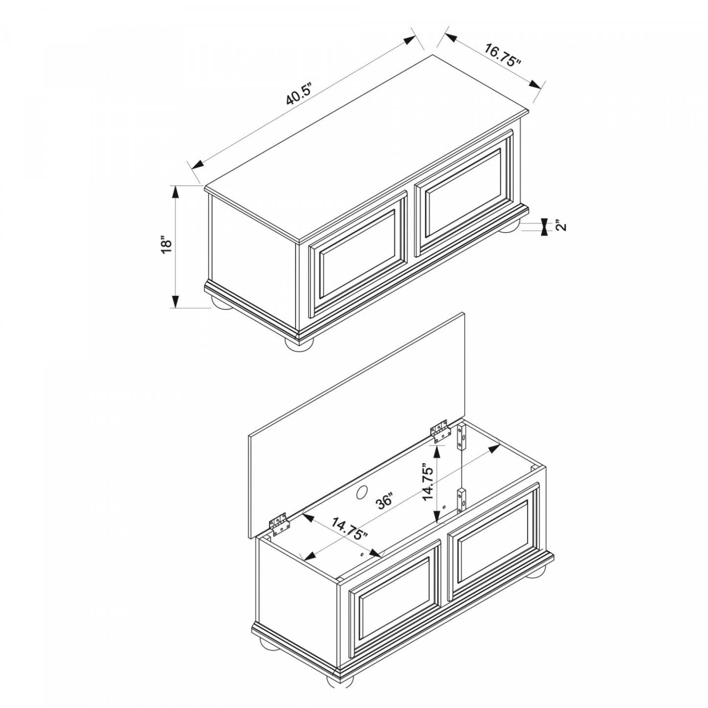 Chadwick Storage Chest - Cherry Cedar|Coffre de rangement Chadwick - cerisier avec cèdre