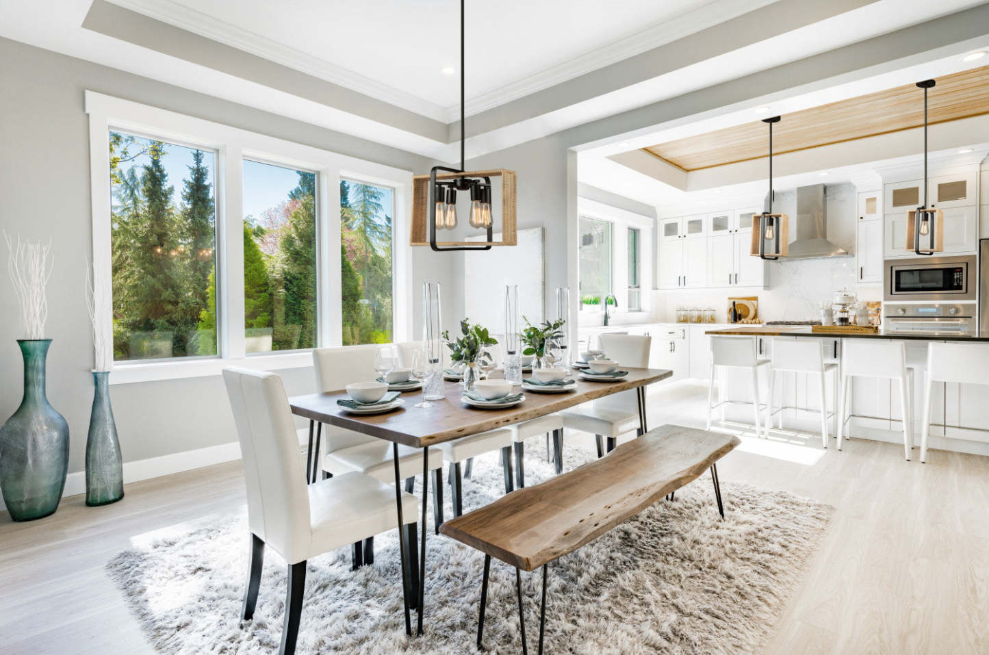 Luminaire suspendu noir à 4 lumières Perris | Luminaire suspendu Perris noir à 4 ampoules | D06HJGVX