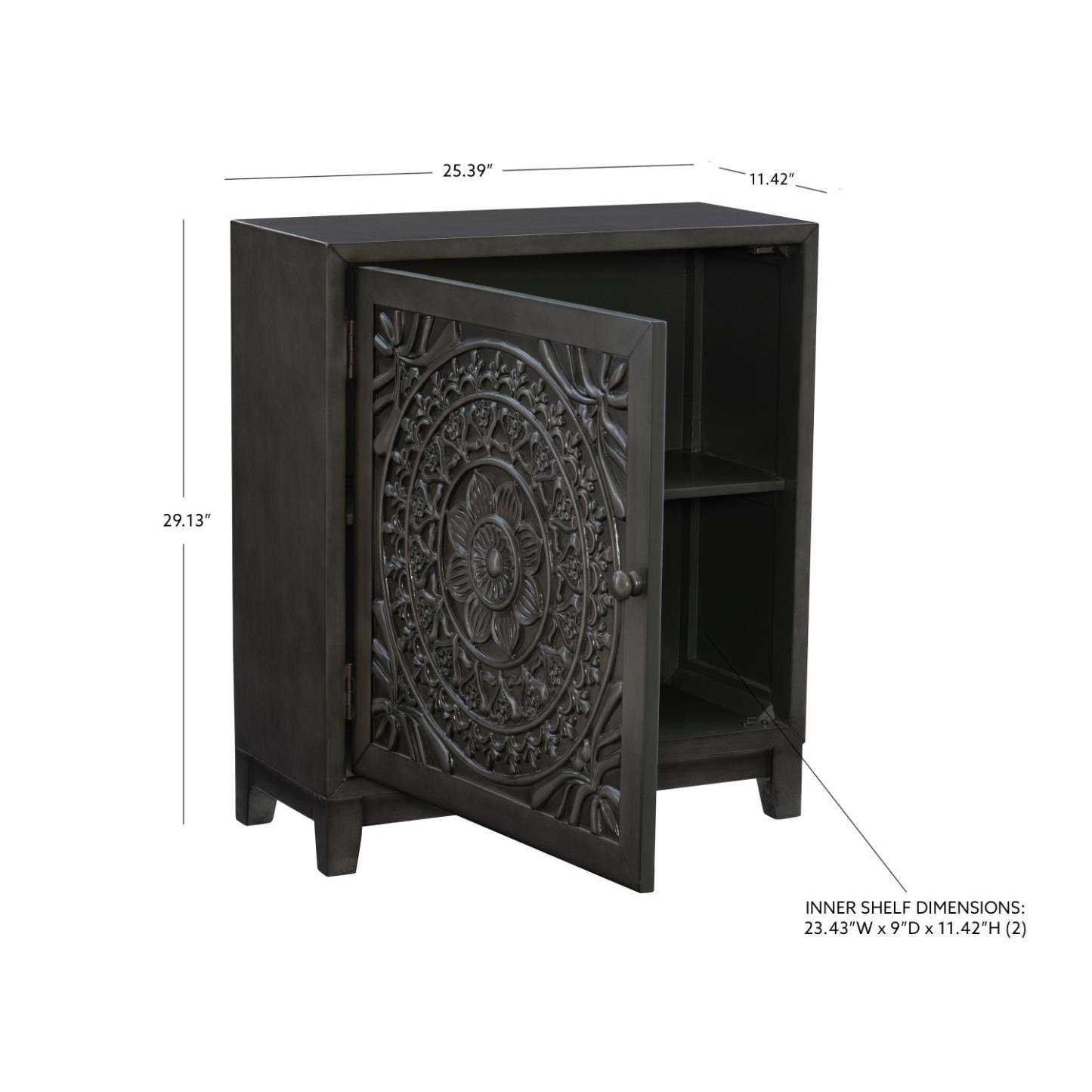 Armoire d'appoint Grace - Gris|Armoire décorative Grace - grise