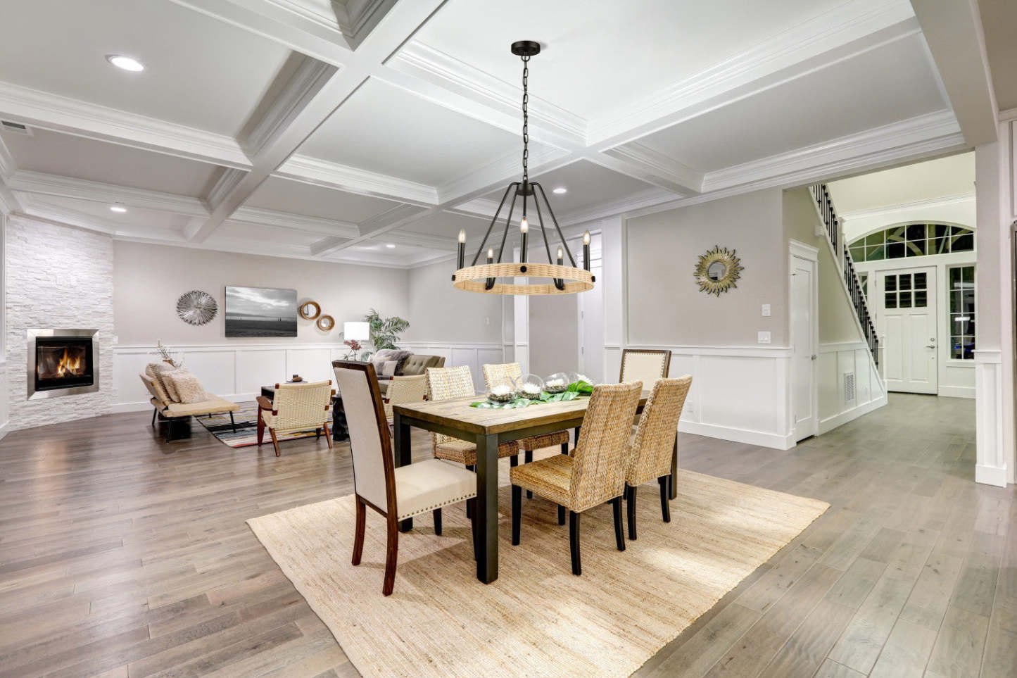 Perris Lustre noir à 5 lumières | Lustre Perris noir à 5 ampoules | D06H8SD8