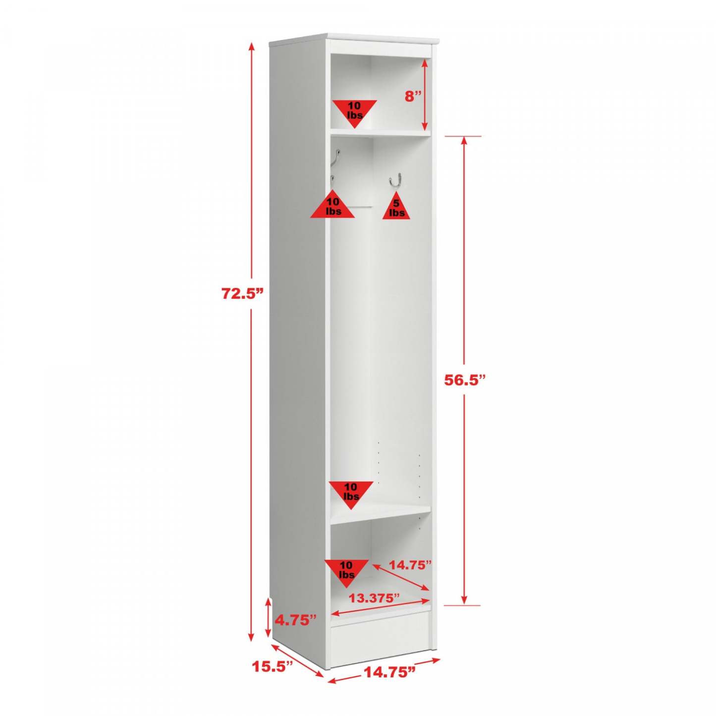 Narrow Entryway Organizer - White|Meuble étroit pour organiser l'entrée - blanc