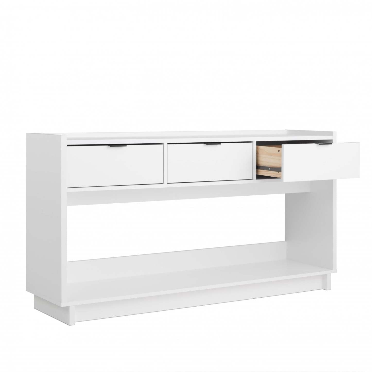Prepac Simply Modern Buffet Console avec 3 tiroirs - Noir|Console Simply Modern de Prepac à 3 tiroirs - noire