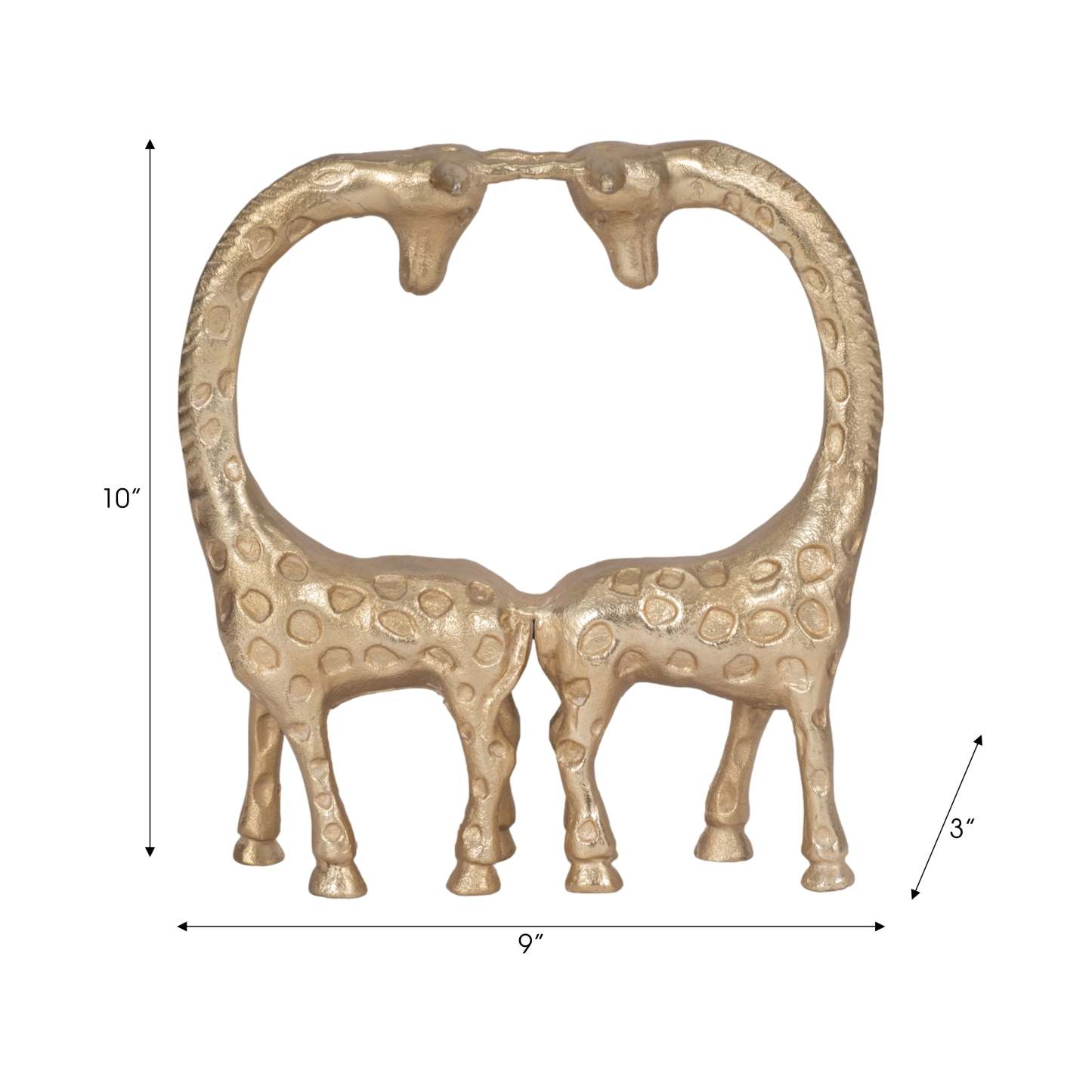 Couple de girafes de 10 po en métal - doré