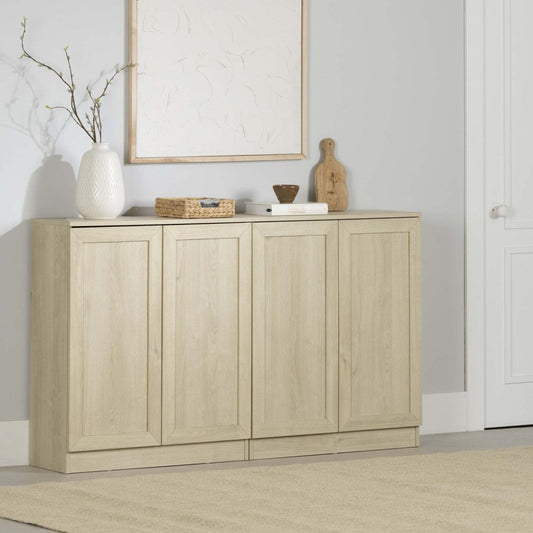 Ensemble de 2 buffets Arum avec étagères en chêne blanchi - Buffet South Shore