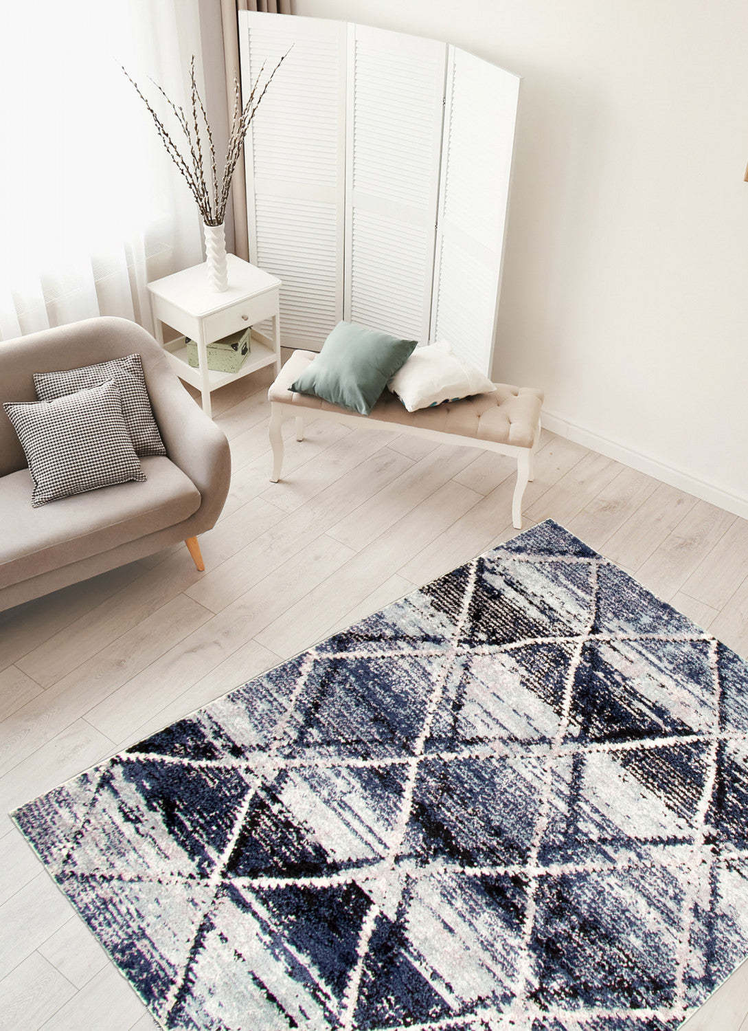 Tapis Makondo Abstract Bleu - 160 x 220 cm | D28IWE9X