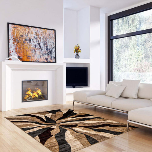 Tapis Mayoree marron, beige et noir - 6'7 X 9'6 | Tapis Mayoree brun, beige et noir - 6 pi 7 po x 9 pi 6 po