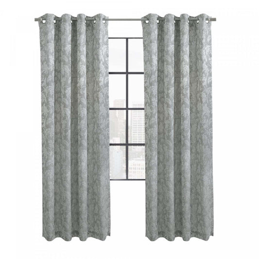 Habitat Valencia Grey Light Filtering Grommet Curtain Panel - 52 x 95|Panneau de rideau filtrant la lumière à œillets Valence gris d'Habitat - 52 x 95