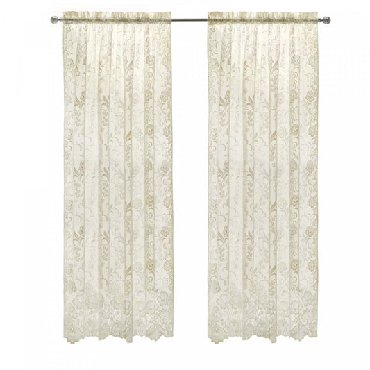 Habitat Limoges Ivoire Sheer Rod Pocket Curtain Panel - 55 x 84|Panneau de rideau transparent passe-tringle Limoges ivoire d'Habitat - 55 x 84