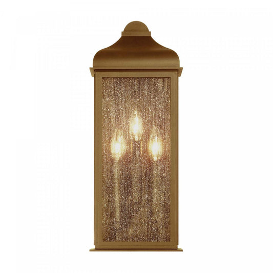 Madrid 3 Light Outdoor Wall Sconce, Weathered Brass Lamp | Applique Murale D’exterieur Madrid A 3 lampes, Laiton Vieilli