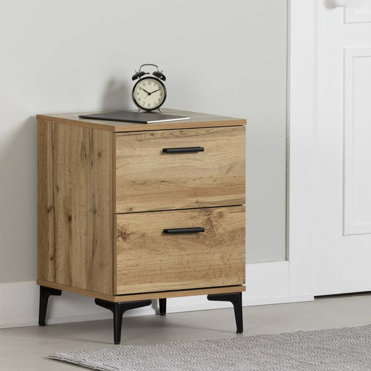 Musano 2-Drawer Nightstand - Chêne Nordik|Table de nuit Musano à 2 tiroirs - chêne nordique