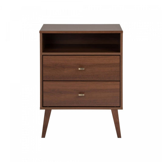 Milo 2-Drawer Tall Nightstand - Cherry|Table de nuit haute Milo à 2 tiroirs - cerisier