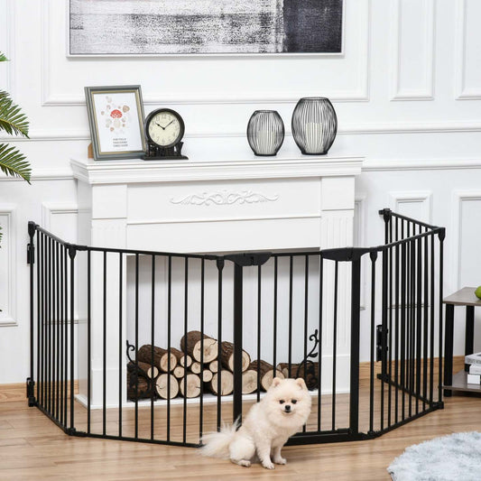 Pawhut Parc D'intérieur Pliable Pour Chien De Petite Et Moyenne Taille Avec Porte, 5 Panneaux, 2|Pawhut Dog Playpen Indoor, Pliable Pet Fence Puppy Pen For Small Medium Dogs With Door, 5 Panels, 29 D