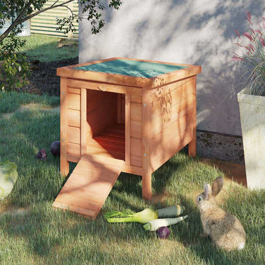 Pawhut 20x16.5x17 Clapier En Bois Pour Lapins Maison Pour Petits Animaux Lapin Cochon D'inde Cage Coop Chat Shelt
