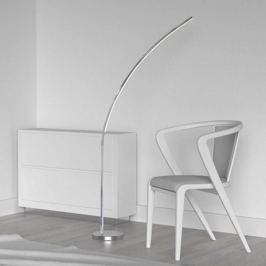 Dainolite Gentle Bend LED Floor Lamp 22w Polished Chrome Finish|Lampe à pied Gentle Bend de Dainolite avec fini chromé poli et ampoule à DEL de 22 W