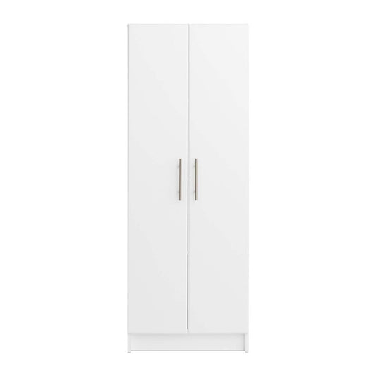 Armoire de rangement profonde Elite avec tablettes fixes et réglables - Blanc|Armoire profonde de rangement Elite avec tablettes fixes et réglables - blanche