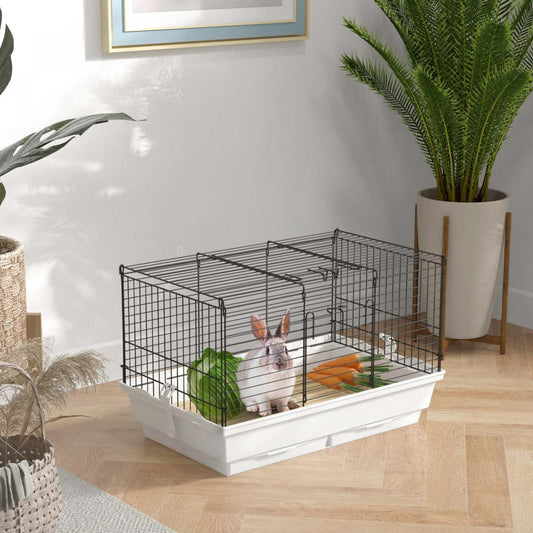 Pawhut Cage Pour Petits Animaux, Cage Pour Lapin, Enclos Pour Animaux Avec Plateaux Glissants, Planche En Bois Au Fond, Portes, Pour |Pawhut Cage Pour Petits Animaux Habitat Pet Play House Pour Petit Lapin Lapin Cochon D'inde Animal D
