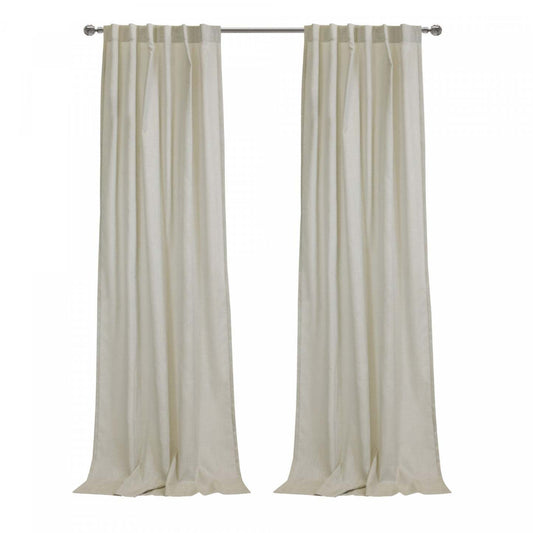 Habitat Bolton Linen Light Filtering Dual Header Curtain Panel - 52 x 108|Panneau de rideau filtrant la lumière Bolton apparence lin à double têtes d'Habitat - 52 x 108