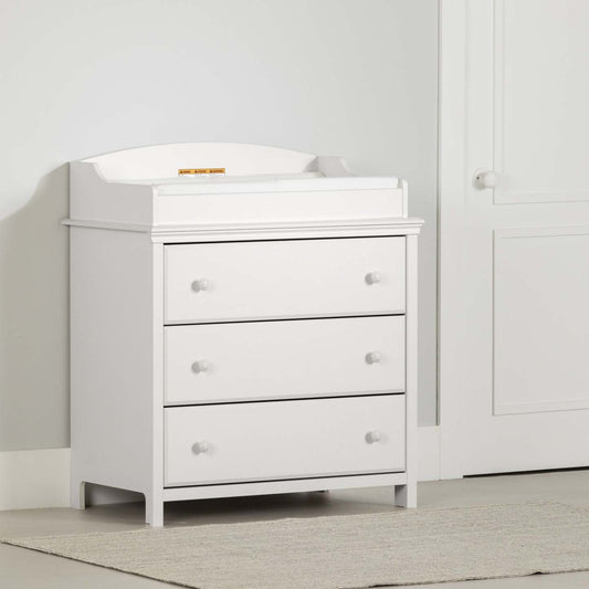 Cotton Candy 3-drawer Changing Table - Pure White | Cotton Candy Table A Langer 3 Tiroirs - Blanc Solide