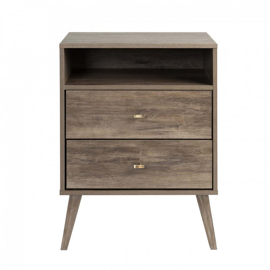 Milo 2-Drawer Tall Nightstand - Drifted Grey|Table de nuit haute Milo à 2 tiroirs - gris délavé