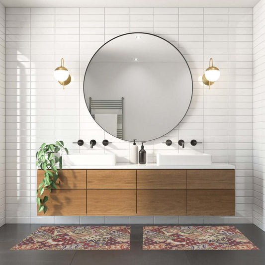 Bellezza Rouge 2'2 x 4'0 Tapis d'aire - S de 2|Carpette Bellezza rouge 2 pi 2 po x 4 pi 0 po - Ensemble de 2|D23R6U89