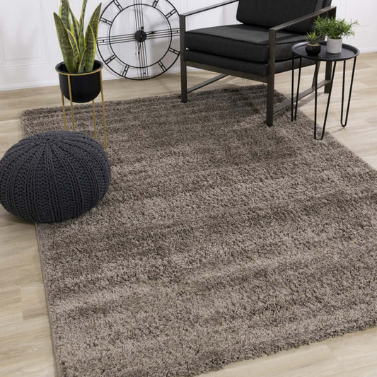 Brooklyn Dark Taupe Shag Area Rug - 5'3 x 7'7|Carpette à poil long Brooklyn taupe foncé - 5 pi 3 po x 7 pi 7 po