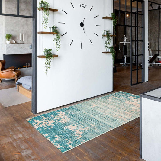 Tapis Janaki Sarcelle 2'8 x 4'11|Carpette Janaki bleu sarcelle 2 pi 8 po x 4 pi 11 po|D86FZZQC