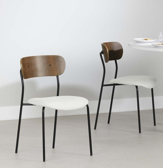 Hype Cream Brown Dining Chair - Set of 2|Chaise de salle à manger Hype crème et brune - ensemble de 2