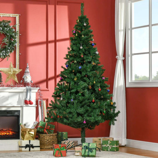 Homcom 7ft Arbre De Noël Artificiel Avec Décoration Ornement|Homcom Arbre De Noël Artificiel De 7ft Avec Ornement