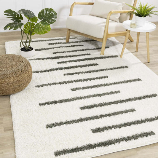 Carpette douce Taylor à motif de lignes - 7 pi 10 po x 10 pi 6 po