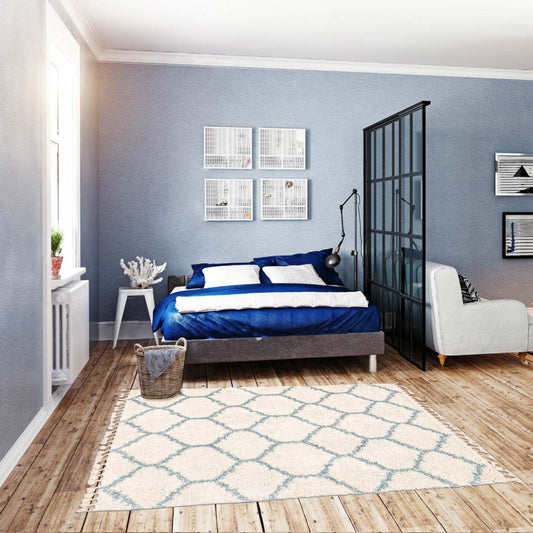 Helma Trellis Cream Shag 8'0 X 10'0 Area Rug|Carpette à poil long Helma Trellis crème 8 pi 0 po x 10 pi 0 po|D86F7MRL