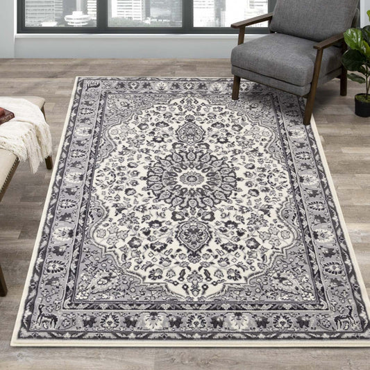 Florence Classic Border Area Rug - 4'7 x 6'7|Tapis de zone à bordure classique Florence - 4 pi 7 po x 6 pi 7 po