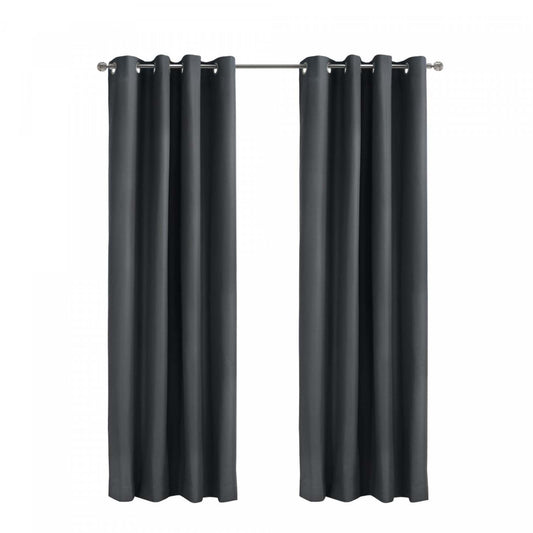 Thermaplus Alpine Charcoal Blackout Grommet Curtain Panel - 52 x 95|Panneau de rideau coupe-lumière à œillets Alpin anthracite de Thermaplus - 52 x 95