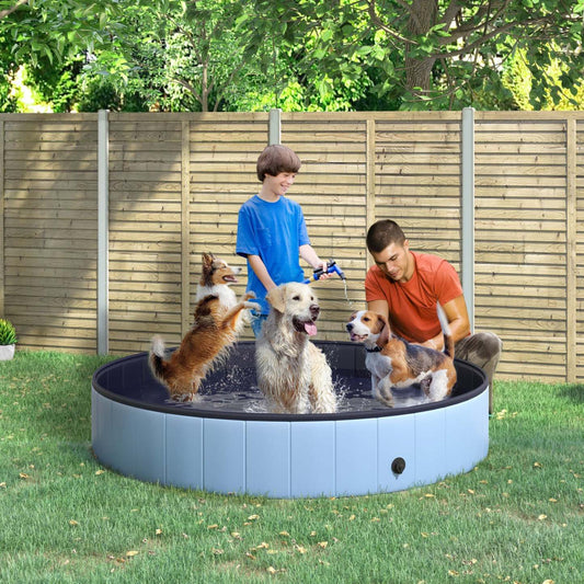 Pawhut Φ63 Piscine Pliante Pour Chien Pour Grands Chiens, Piscine Portable Pour Animaux De Compagnie, Piscine Pour Chiots Intérieure/Extérieure | Pawhut Piscine Pliante Pour Chien Piscine Pour Animaux De Compagnie Baignoire Pour Chiot Fournitures