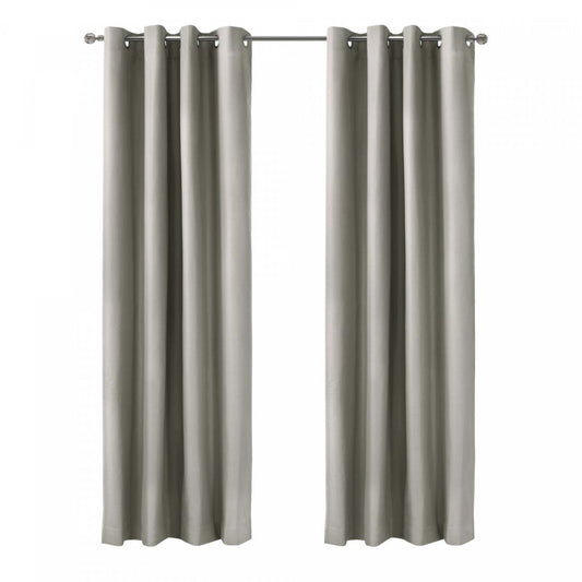 Thermaplus Alpine Light Grey Blackout Grommet Curtain Panel - 52 x 84|Panneau de rideau occultant à œillets Alpin gris clair de Thermaplus - 52 x 84