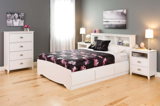 Yaletown 2-Drawer Tall Nightstand - White|Table de nuit haute Yaletown à 2 tiroirs - blanche