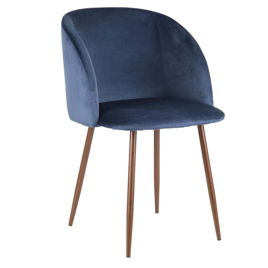 LumiSourceFran Blue Velvet Contemporary Dining Chair - Set of 2|Chaise de salle à manger contemporaine Fran en velours bleu - ensemble de 2