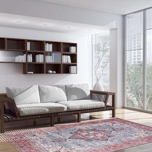 Tapis Ophélie bleue 5 pi 3 po x 8 pi 0 po