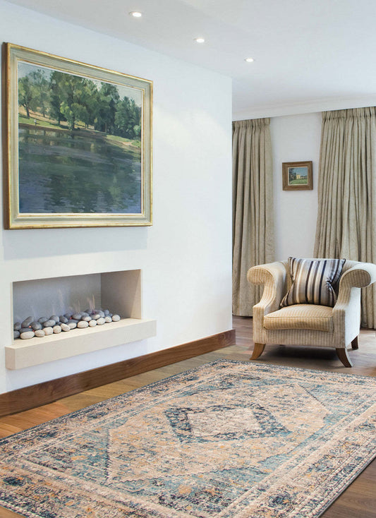 Tapis Bolivar Bijar Bleu - 5'0 x 8'0|Carpette Bolivar Bijar bleu - 5 pi 0 pox 8 pi 0 po| D29VRLSO