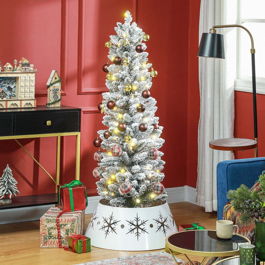 Homcom Arbre De Noël Artificiel Floconné De Neige De 5 Pieds Avec Lumières|Homcom Arbre De Noël Artificiel Floconné Enneigé De 5 Pieds Avec Lumières