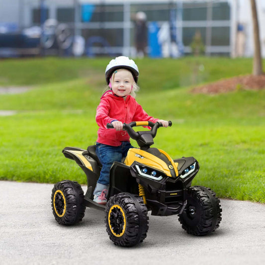 Aosom 12v Kids Powered Ride-On Atv, Quatre Roues Pour Enfants Avec Musique, Mp3, Phares, Haute & Basse S|Aosom Quad Pour Enfants 12 V Avec Fonction Avant Et Arrière, Quatre Roues Pour Enfants Avec Roues Re
