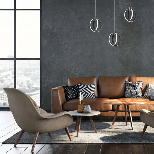 Luminaire suspendu Parson de Dainolite en finition noire mate avec diffuseur en silicone blanc, ampoule à DEL de 14 W