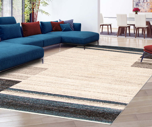 Aya Ivory-Blue Area Rug - 7'10 x 10'2|Carpette Aya ivoire-bleu - 7 pi 10 pox 10 pi 2 po| D2ADA8RQ